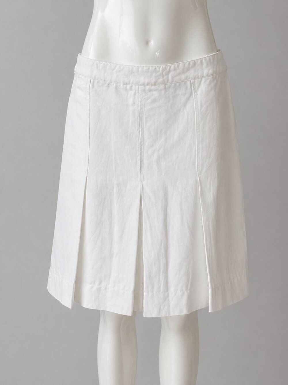 Burberry White Pleated Skirt Cotton A-Line IT38